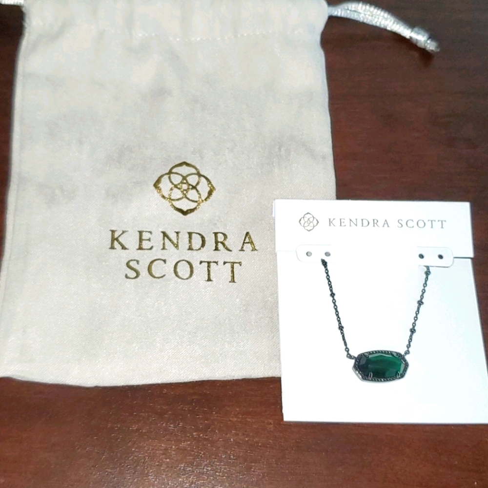 Kendra Scott Elisa Short Necklace Green